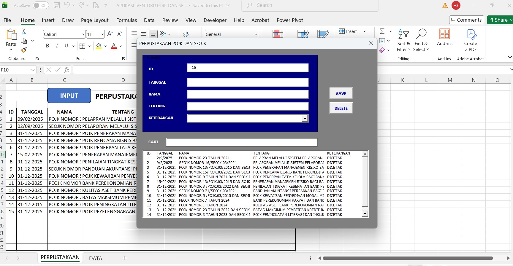 Aplikasi Inventori Berbasis Excel Macro
